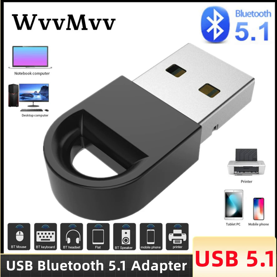 USB Bluetooth 5.1 Dongle Adapter Transmitter Receiver âm nhạc âm thanh Bluetooth Dongle không dây USB Adapter cho máy tính PC máy tính xách tay