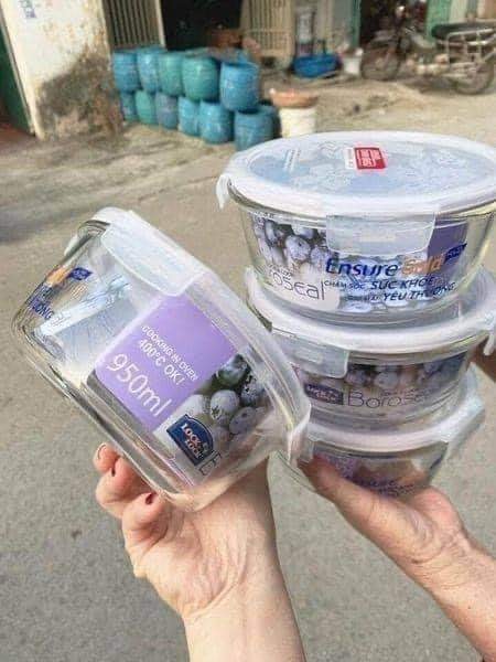 Bộ 3 hộp thủy tinh lock&lock 950ml chịu nhiệt