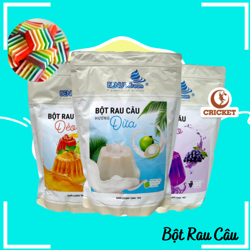 Bột Rau Câu Đủ Vị BENUSCream Túi 1kg - Nguyên liệu nấu rau câu dừa, thạch trà sữa ngon