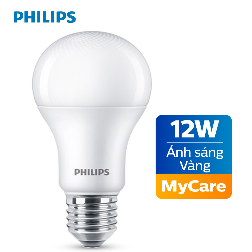 Bóng đèn philips led mycare 12w 3000k e27 a60 - ánh sáng vàng