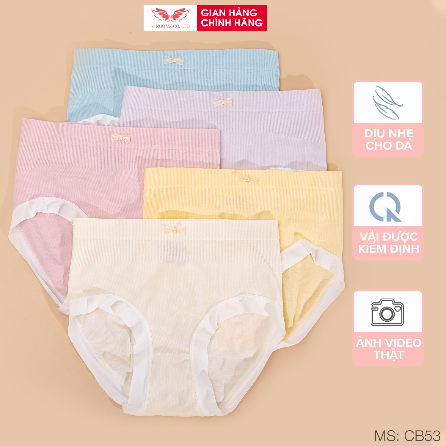 Combo 5 quần lót nữ cạp cao bigsize vingo cb53 vngo