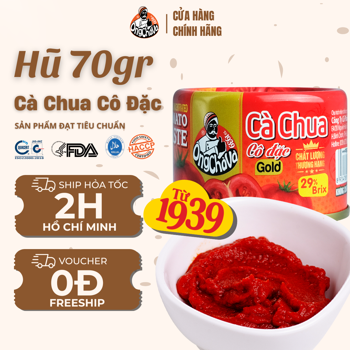 Cà Chua Cô Đặc Tomato Paste 70gr Thượng Hạng thương hiệu Ông Chà Và - Hàng Chính hãng