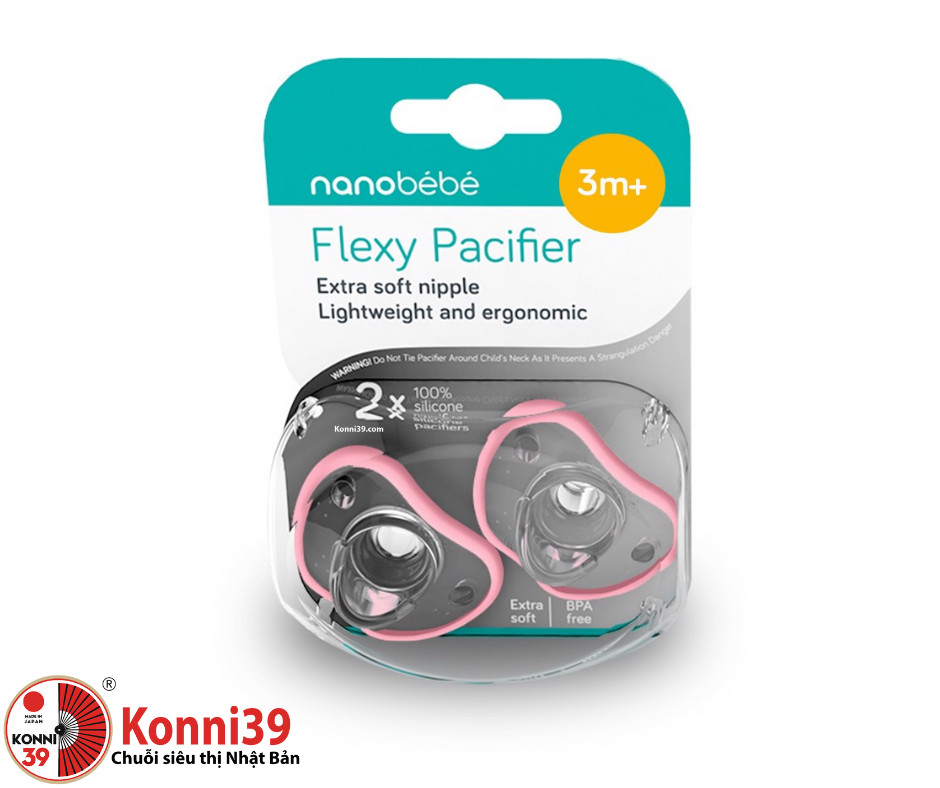 Set 2 Núm ty giả cho bé Nanobebe trên 3 tháng (3 màu) - FreeShip Max - Konni39 Sơn Hòa