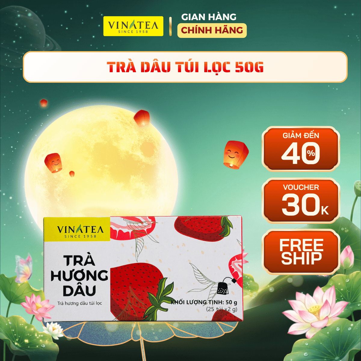 Trà Vinatea Hương Dâu Túi lọc