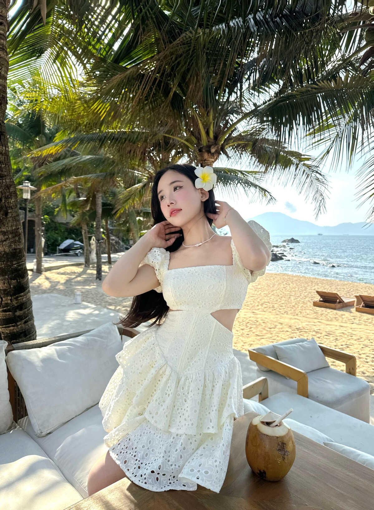 Đầm cúp ngực trễ vai kate 2 tầng xoè thời trang mùa hè | midi dress | secodee