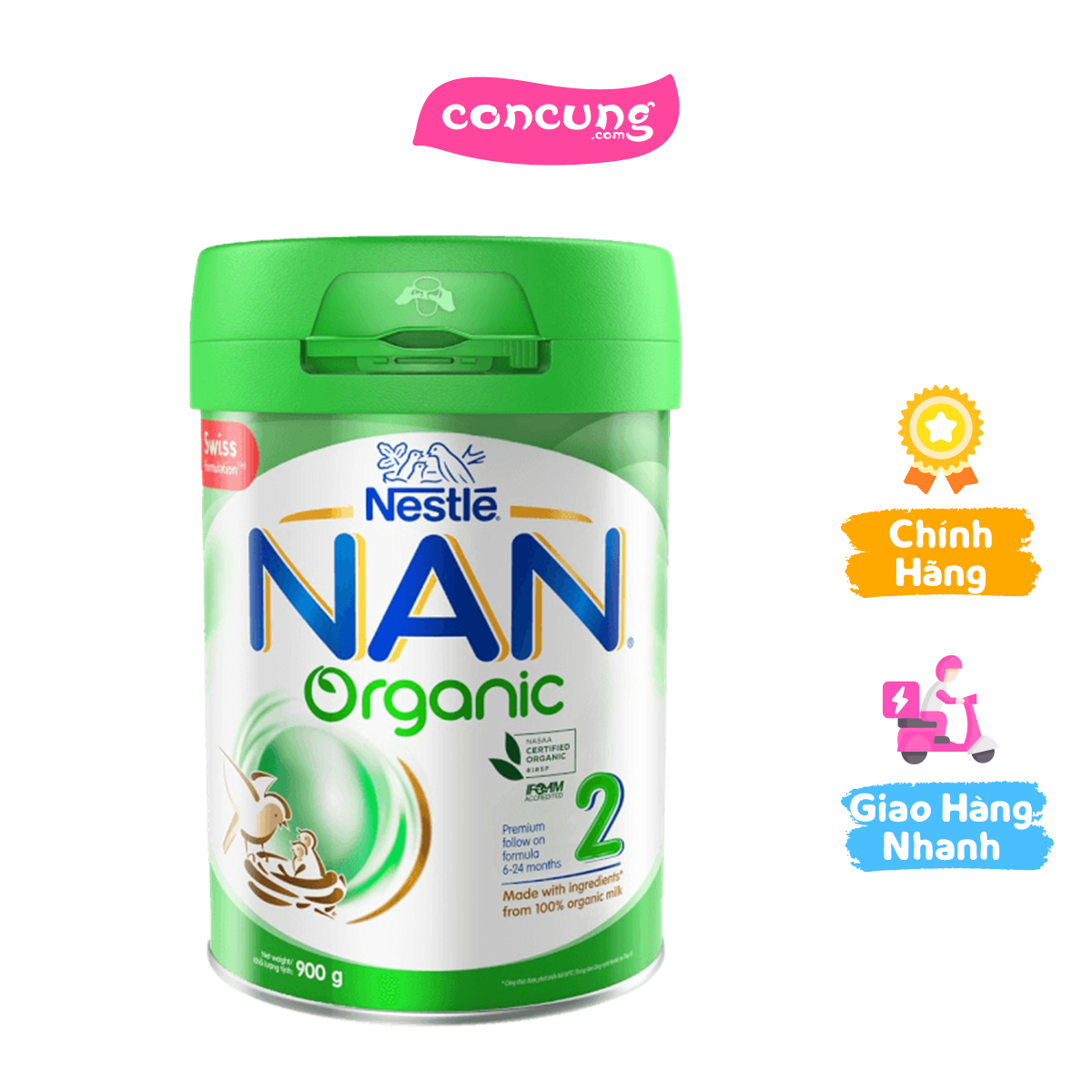 Nestle NAN Organic 2, 6 - 24 tháng, 900g
