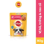 [Quà tặng không bán] PEDIGREE® Thức ăn cho chó con dạng sốt vị bò, trứng và rau 80g - 1 gói