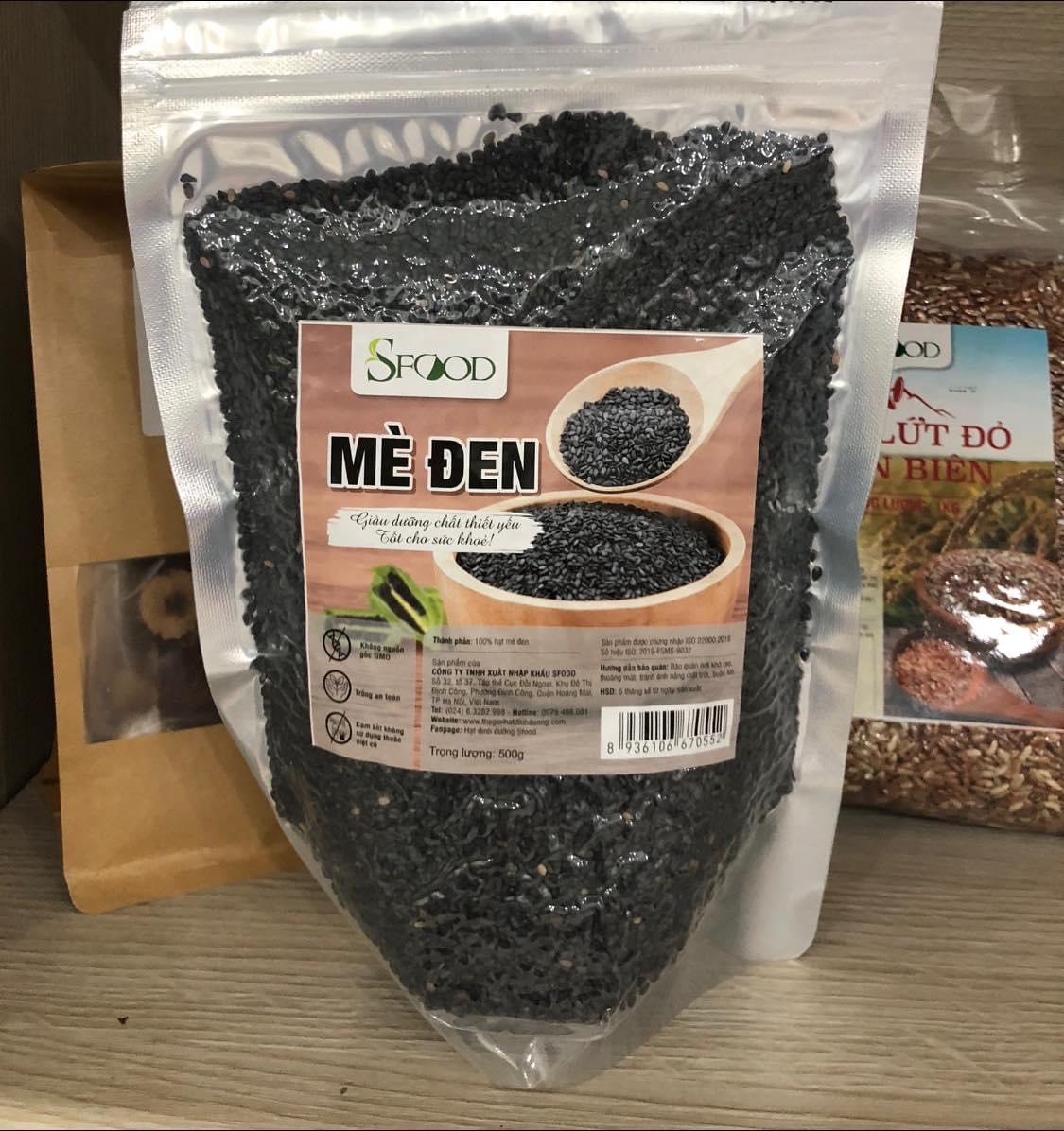 Hạt mè đen SFOOD 500 gram, thơm bùi và nhiều công dụng tốt cho sức khoẻ