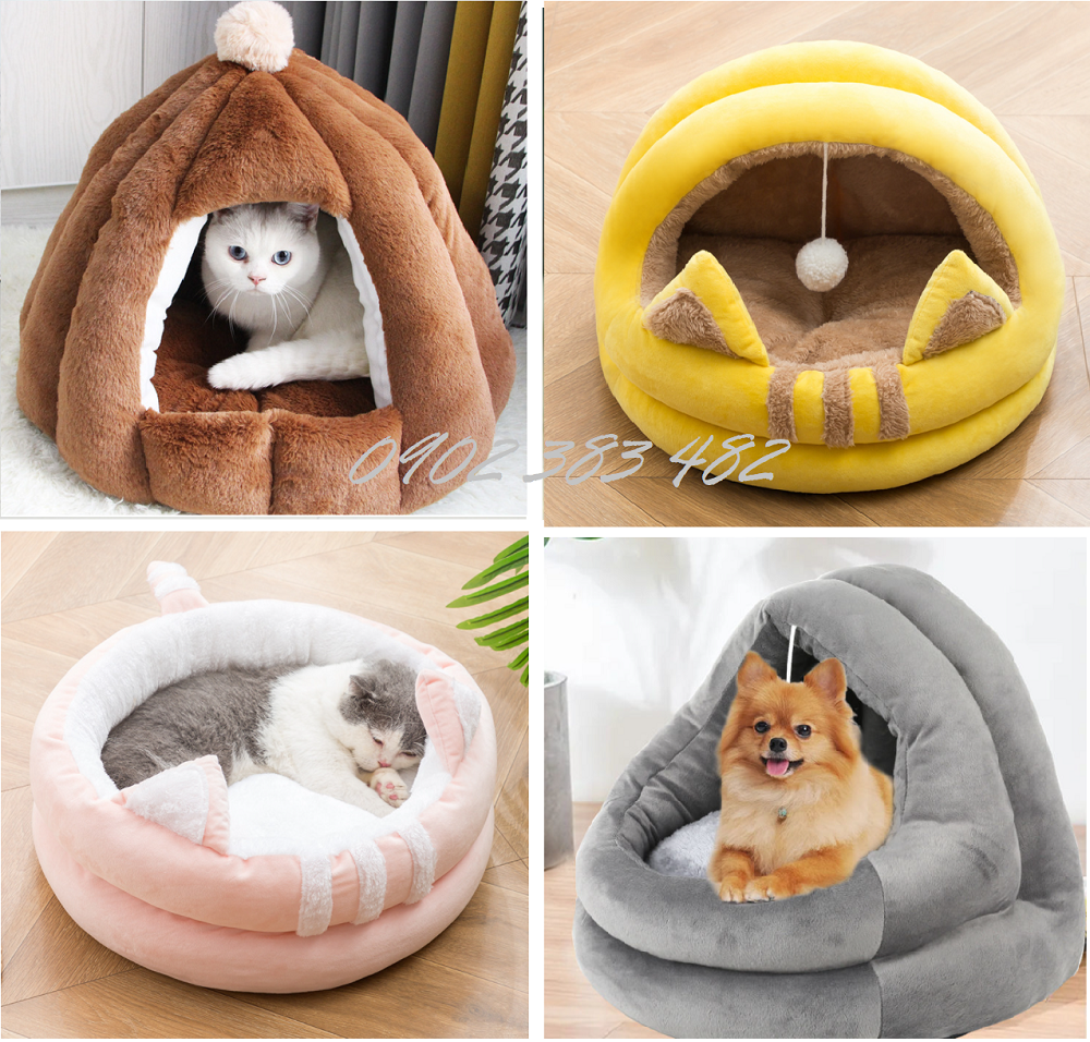 Ổ nệm nhà lồng bằng bông siêu êm cho thú cưng ngu ngon