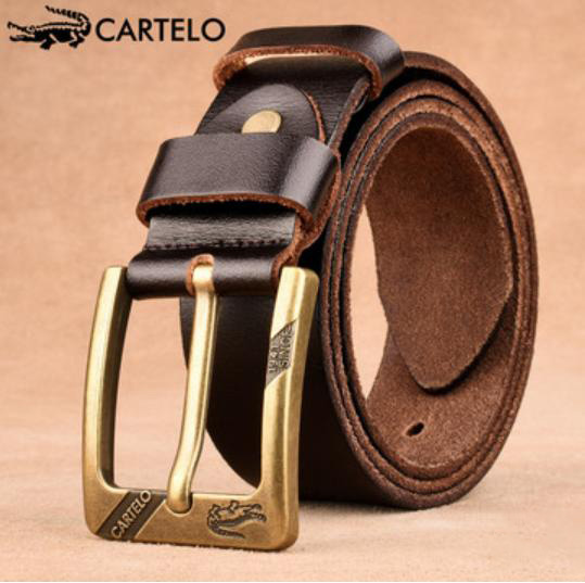 (THẮT LƯNG DA THẬT CHÍNH HÃNG) Thắt lưng nam,thắt lưng da CARTELO MG103, dây lưng nam, dây nịt nam da bò cho quần jeans nịt quần bò khóa hợp kim cao cấp [MYGOOD]