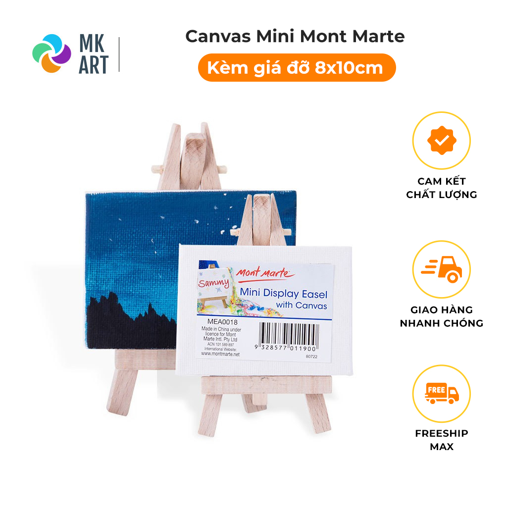 Toan Vẽ Tranh Canvas Mini Mont Marte 8x10cm (kèm giá đỡ )