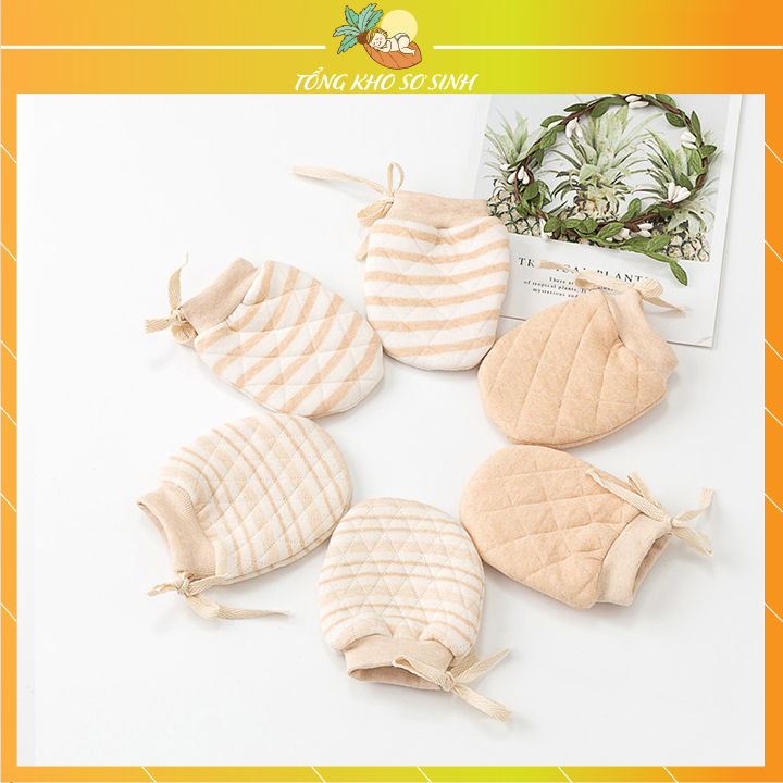  Bao tay cho bé sơ sinh vải cotton hữu cơ tư nhiên 100% có dây buộc bao tay cho trẻ sơ sinh  bao tay bao chân cực ấm cho bé bao tay dễ thương cho bé găng tay cho bé găng tay trẻ em 