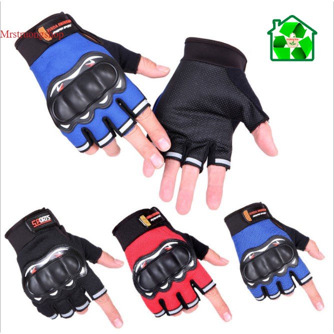 Găng tay sport cụt ngón, đi xe máy đi phượt