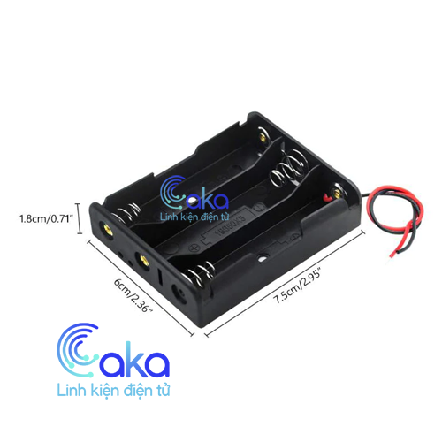 Đế pin 18650 3 pin nối tiếp có dây