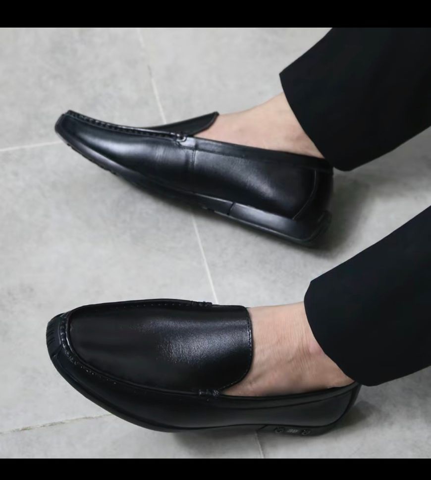 Giày mọi da bò nguyên tấm đế cao su khâu - giày mọi da nam
