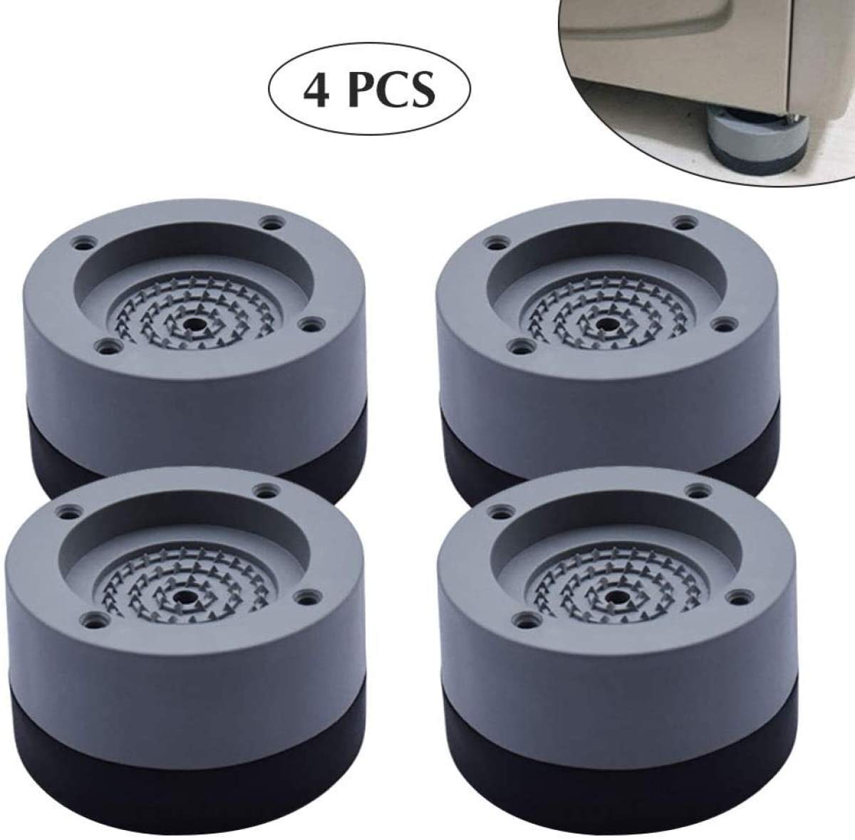 BỘ 4 ĐẾ CHỐNG RUNG MÁY GIẶT CAO CẤP - ️SÉT 4 CÁI ĐẾ KÊ CHÂN MÁY GIẶT CHỐNG RUNG SILICON CAO CẤP