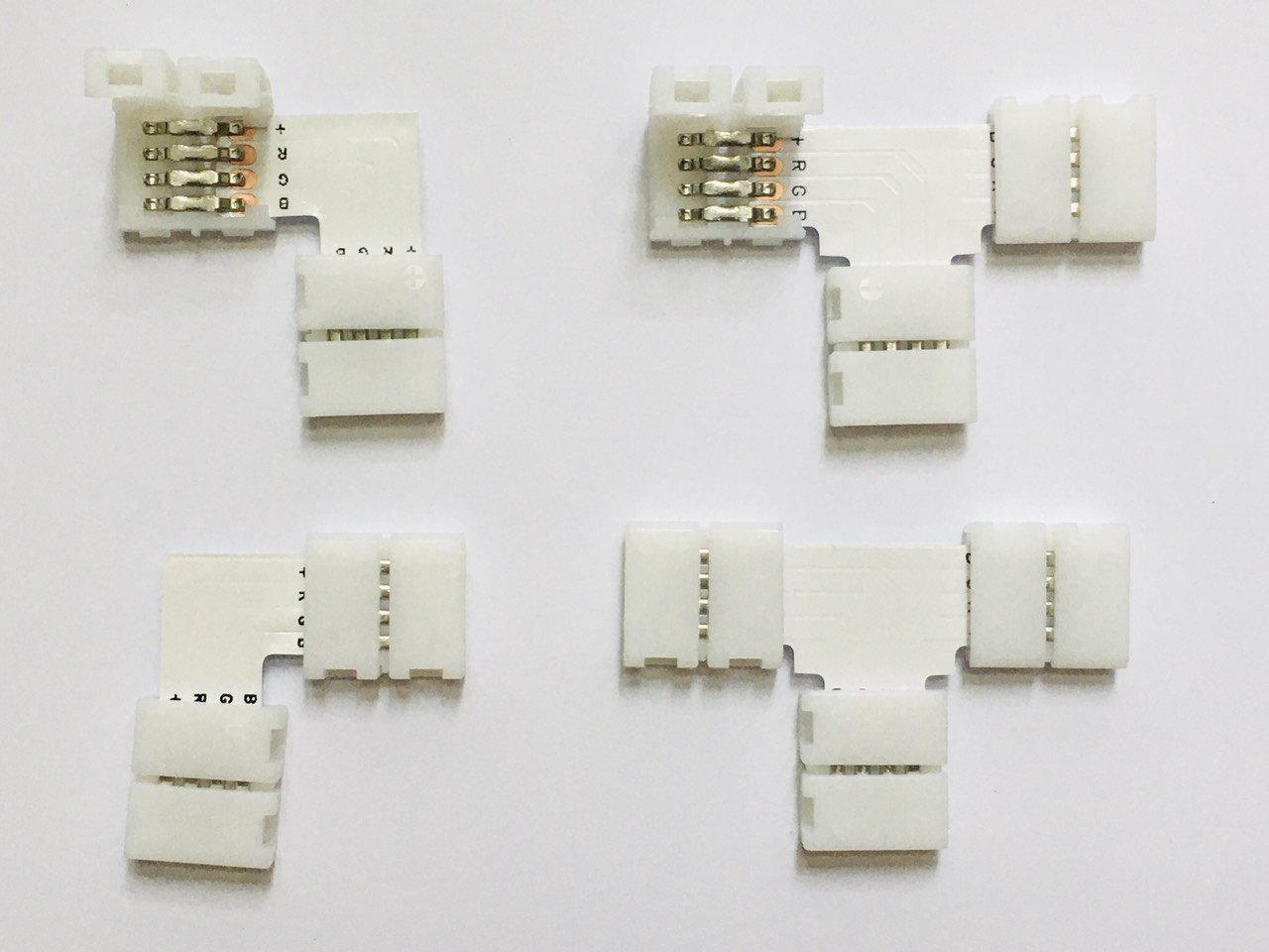 Đầu nối led chữ l, chữ t cho led dây 4p 10mm