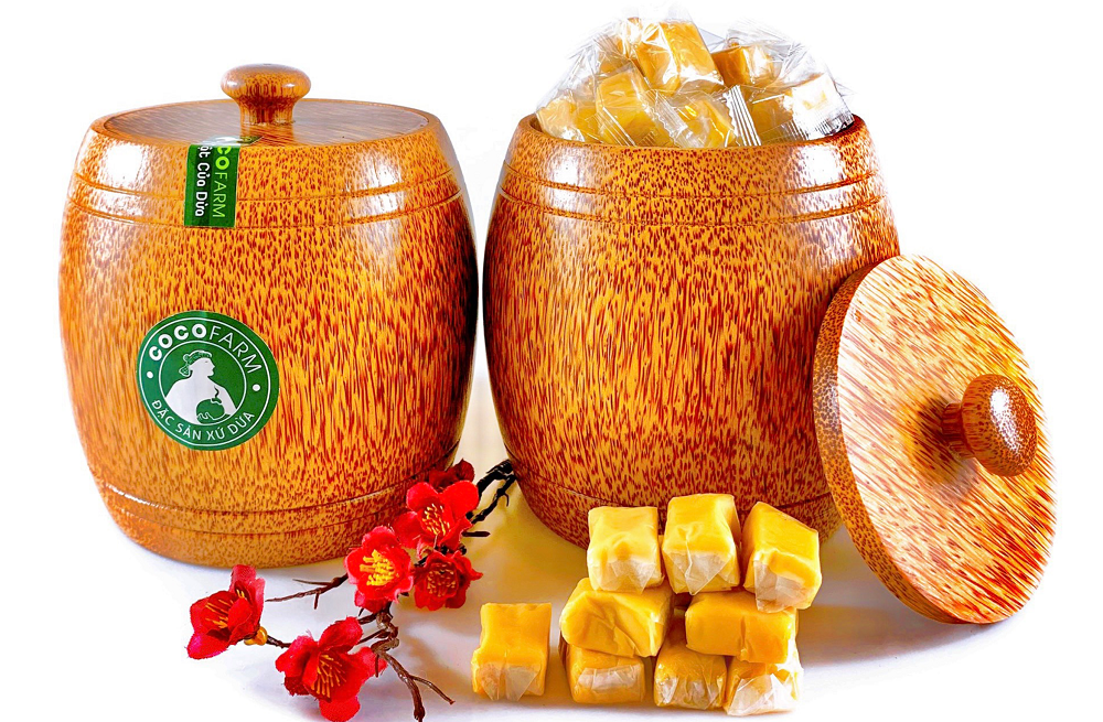 Hộp mỹ nghệ gỗ dừa đựng kẹo cocofarm