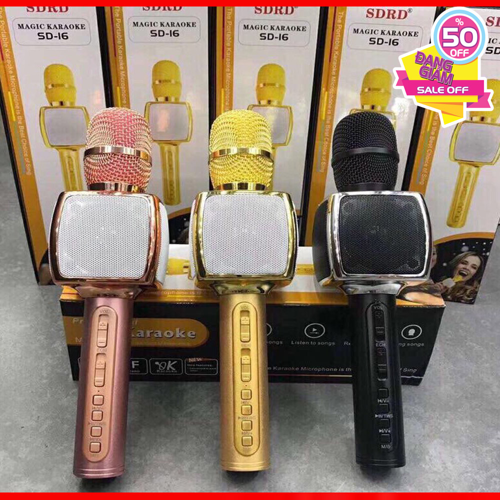[HCM]Micro Karaoke Bluetooth Loại Nào Tốt Mua Ngay Mic SD 16 Kết Nối Micro Bluetooth Với Loa Ngoài Loa Karaoke Bluetooth Cao Cấp  Mua Ngay Micro Kèm Loa Bluetooth Karaoke Sd-16 Hát Và Nghe Cực Hay Chất Lượng Tốt Giảm Giá 50% Hấp Dẫn