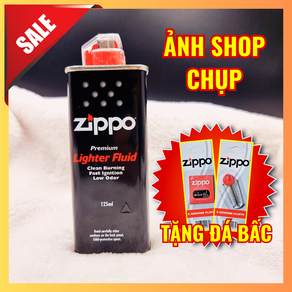 (TẶNG PHỤ KIỆN) Xăng ZIPPO 125ml Chính Hãng USA Có Tem Và Nắp Bảo Vệ