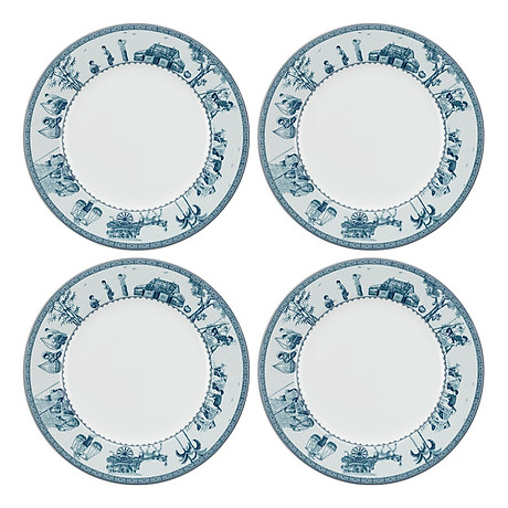 Bộ 4 dĩa tròn jasmine thôn dã gốm sứ minh long 042513179