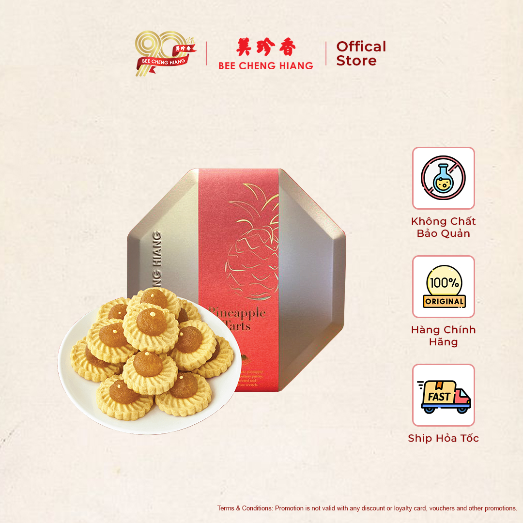 [BAO BÌ MỚI] Bánh dứa Bee Cheng Hiang 240g -  Pineapple Tarts - Bánh dứa Singapore
