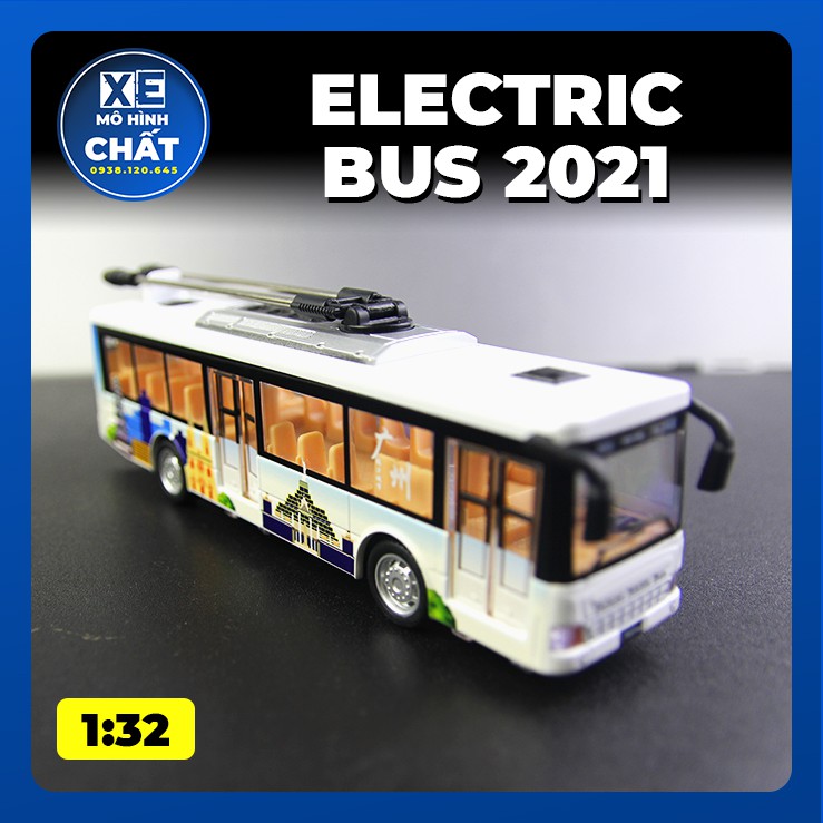Xe mô hình bus điện đồ chơi bằng kim loại 1:32