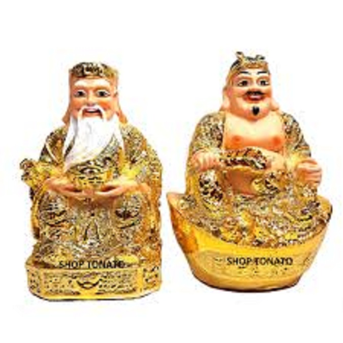 Bộ tượng hai ông Thần Tài Thổ Địa kim sa-Nhiều kích thước