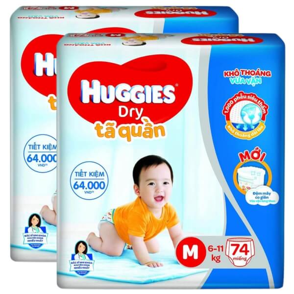 Tã Quần Huggies Size M 74 Miếng ( Cho Bé 6 - 11 kg)