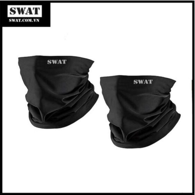 Khăn phượt đa năng khăn SWAT màu đen phong cách cá tính logo phản quang