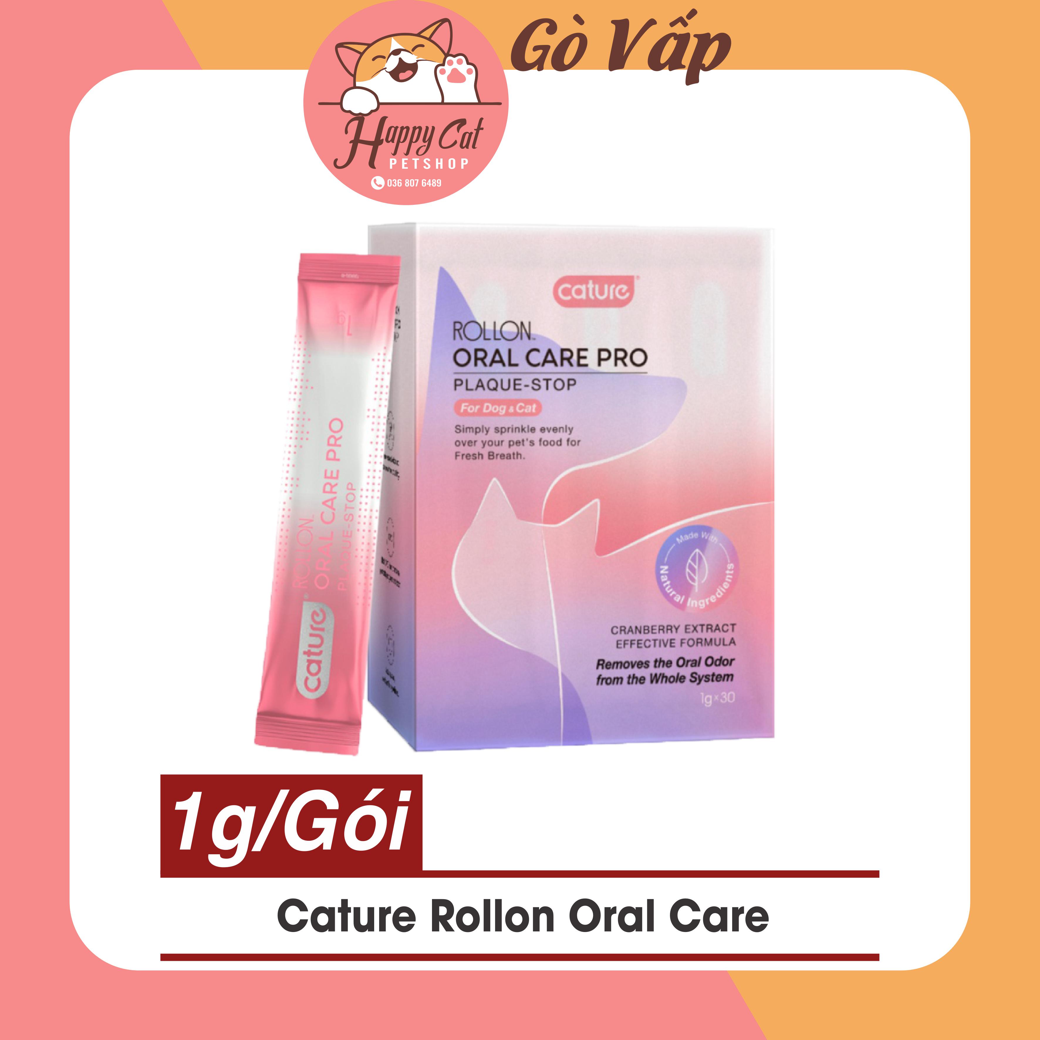 Bột trộn thức ăn vệ sinh răng miệng chó mèo cature rollon oral care