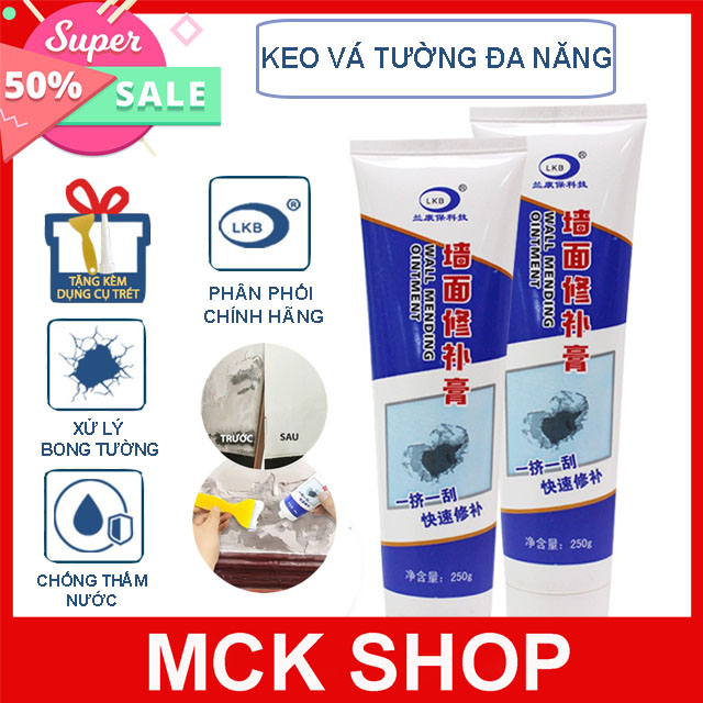 [SIÊU BỀN] 5 lọ keo vá tường chống thấm LKB 250gr - trám trét vết nứt khe hở tường - chống mốc ẩm làm sạch tường - MCK shop
