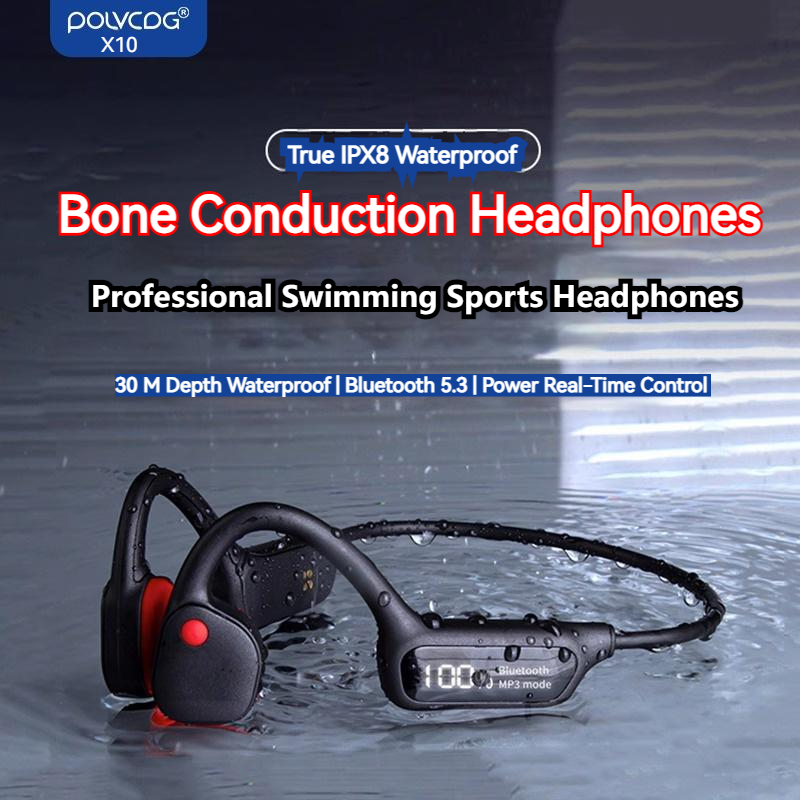 POLVCDG Bone Conduction Earphone X10 Pro Swimming Headphones Bluetooth Earphone Waterproof Swimming Sport Earbuds Ipx8 Waterproof Earphone