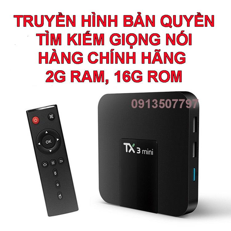 Tx3 mini Android tivi box TX3mini bản quyền tivi, tìm kiếm giọng nói ram 2G, rom 16g