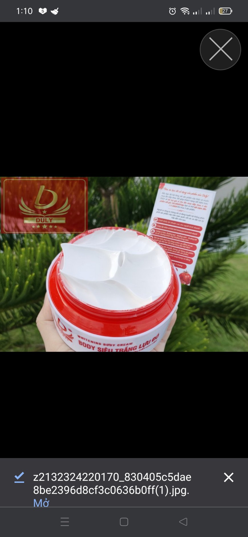 Kem Body Siêu Trắng Lựu Đỏ DULY 250g Phiên Bản Cao Cấp Siêu Trắng Mịn Da