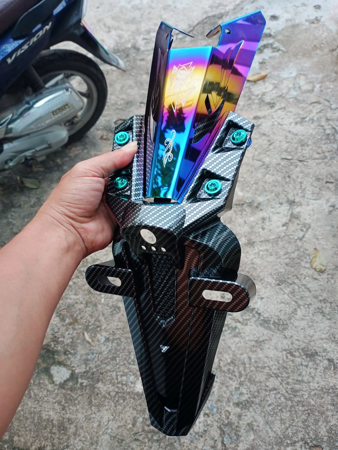 Combo dè cacbon full phụ kiện pát titan +4 ốc gr5 gắn xe exciter 150 cực đẹp  mua ngay