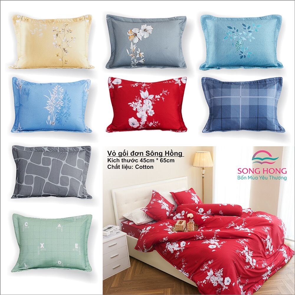 Vỏ gối đơn sông hồng 45x65cm