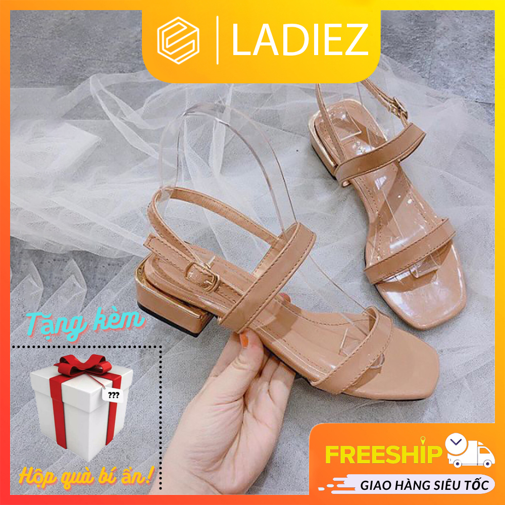 Sandal Nữ Đế Thấp Đi Học Thời Trang Cao Cấp Ladiez , Dép Quai Ngang 2cm Da Mềm Êm Chân Đế Vuông  Xinh Xắn Siêu Đẹp