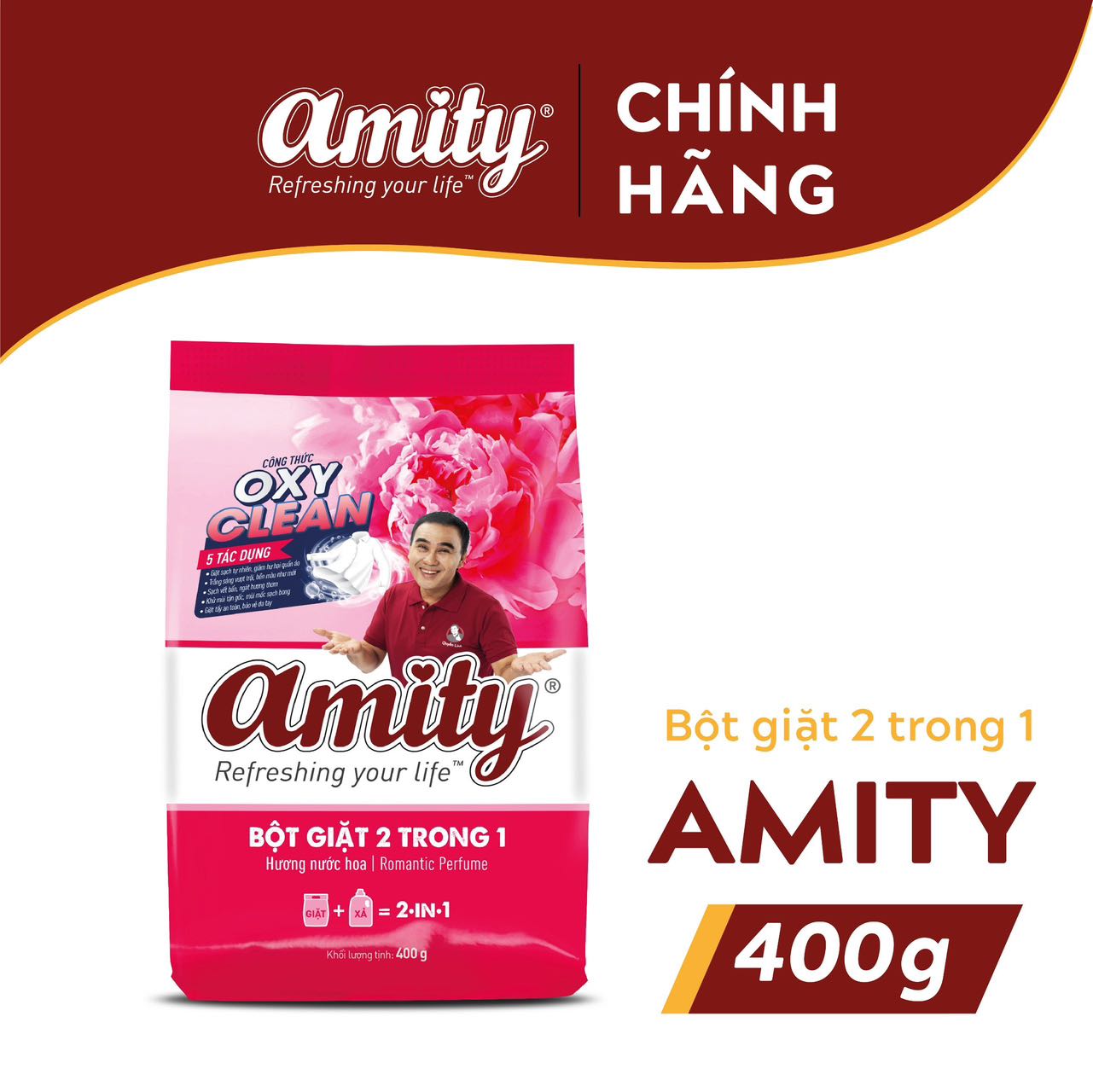 Bột Giặt AMITY Oxy Clean 2in1  400G
