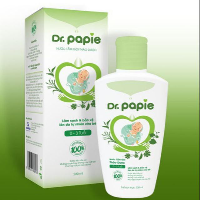 Nước tắm gội thảo dược dr.papie 230ml 1301659