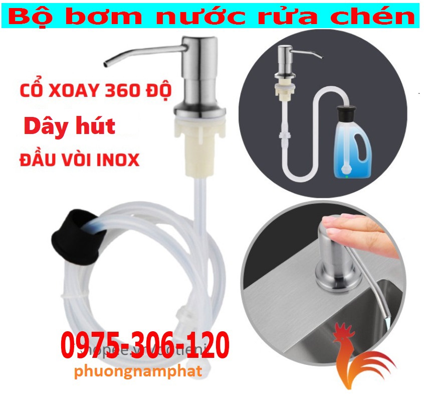 TIỆN LỢI GẤP NHIỀU LẦN Bộ Đầu Bơm Hút Dầu Rửa Chén Xà Bông Nước Rửa Chén  Bát Tiện Lợi Có Vòi Dẫn Ống silicon