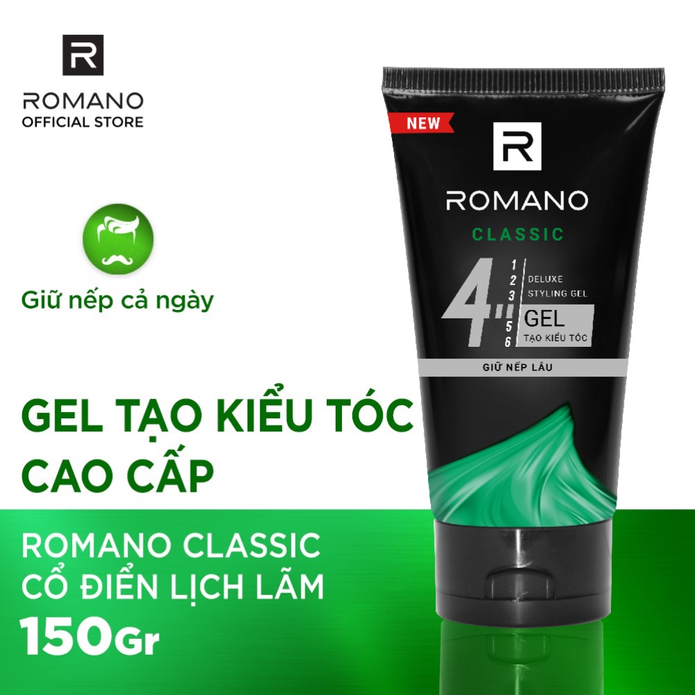 Keo Vuốt Tóc Nam Romano 150Gr - Gel Vuốt Tóc Nam Classic Deluxe Styling  Glue giá rẻ nhất tháng 3/2024