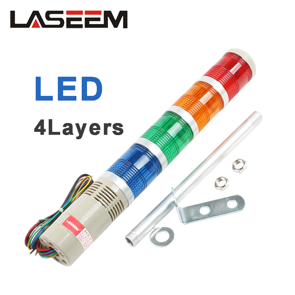 Đèn LED 12V 24V 110V 220V an toàn Stack đèn flash công nghiệp tháp tín hiệu cảnh báo ánh sáng LTA-505 đỏ xanh vàng xanh L Rod