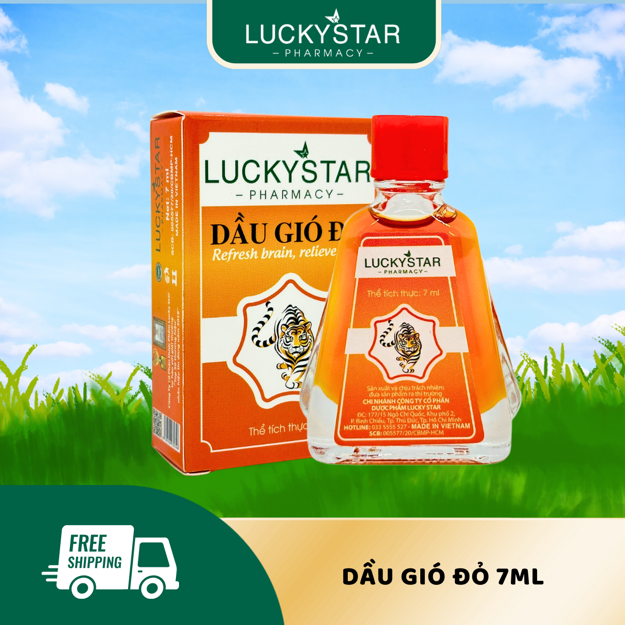 Dầu Gió Đỏ Lucky Star  7ml 
