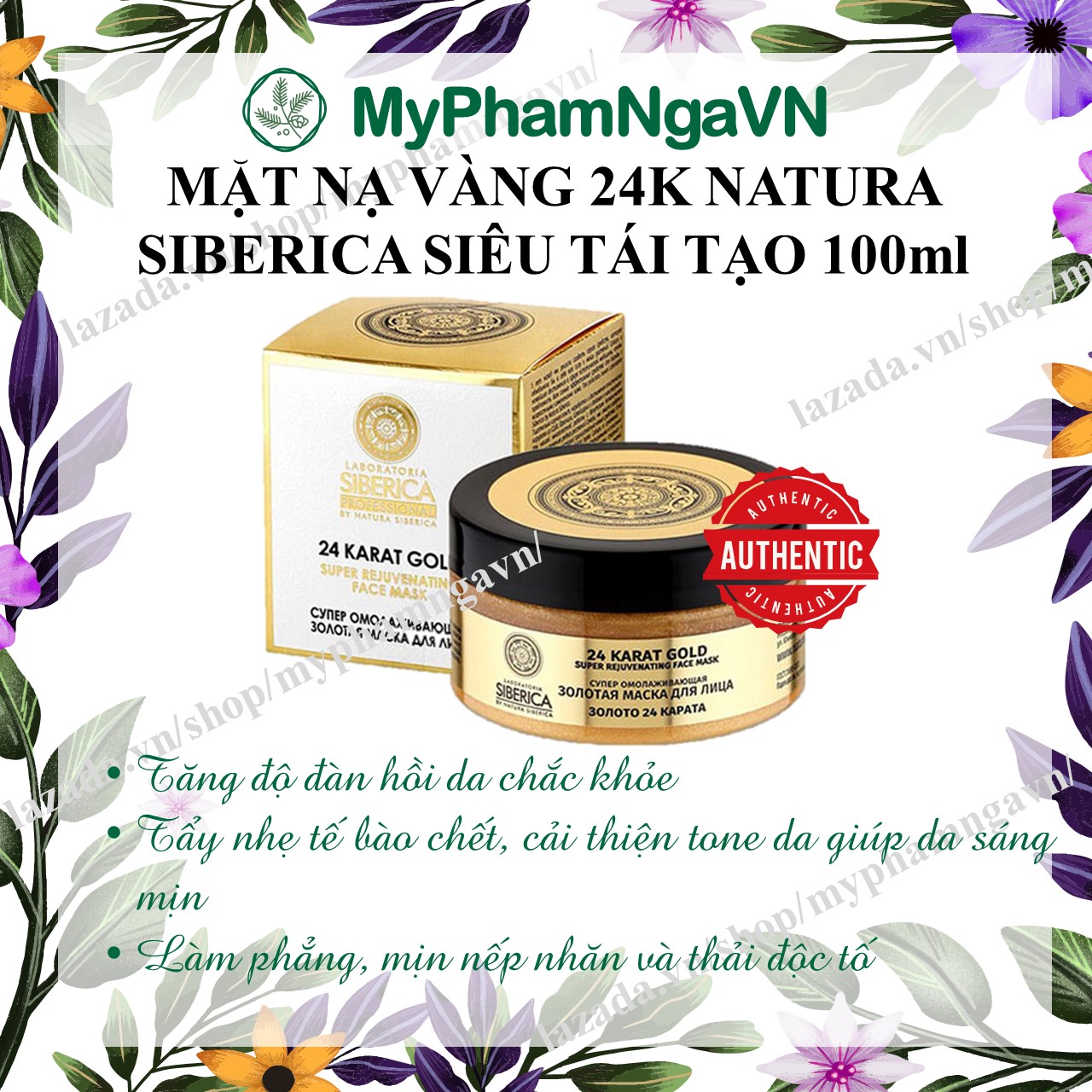 Mặt nạ vàng natura siberica 24k chăm sóc da chuyên sâu của nga