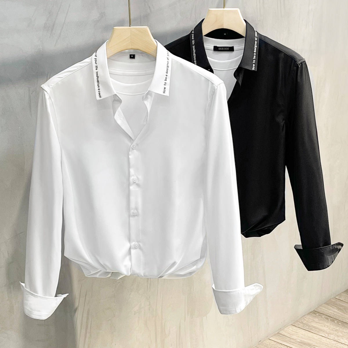 Áo somi nam hàn quốc in họa tiết cổ bẻ sang trọng- áo somi nam công sở Chất vải lụa mềm mịn không nhăn xù XÁM STORE92 SM
