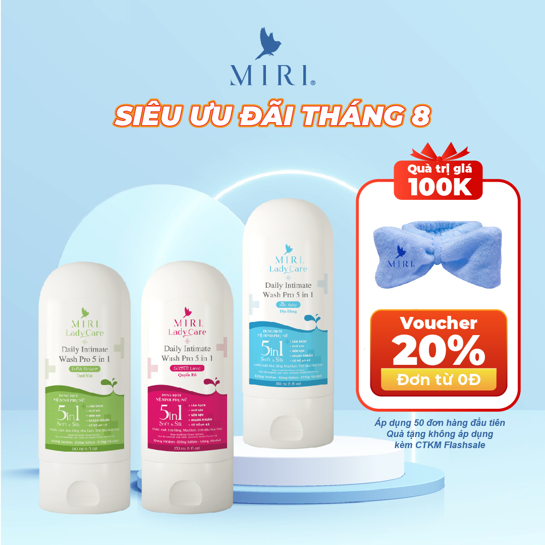 Dung dịch vệ sinh phụ nữ 5 in 1 lady care miri