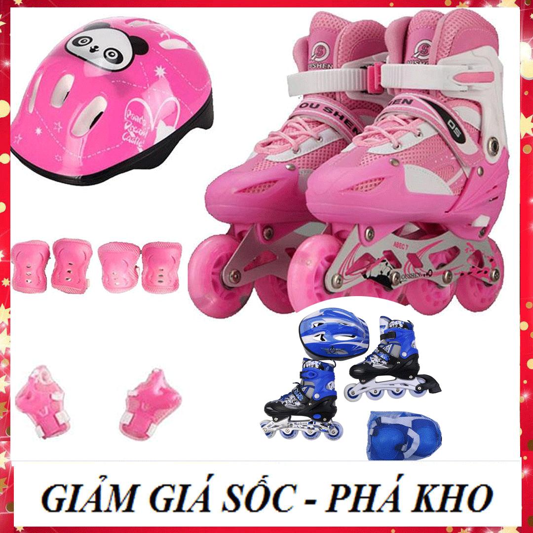 [ĐỦ SIZE CHO BÉ VÀ NGƯỜI LỚN] Giày trượt patin trẻ em, người lớn bánh phát sáng OS cao cấp + Tặng bộ bảo hộ, đủ size S, M, L
