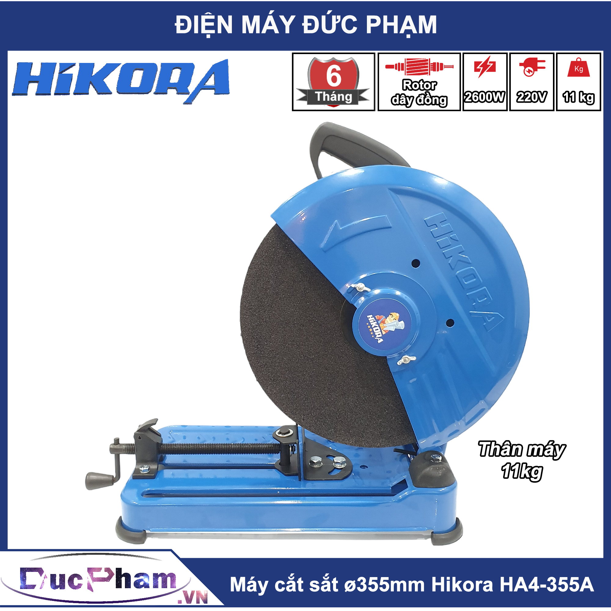 Máy cắt sắt bàn 355mm Hikora HA4-355A ( 100% dây đồng )