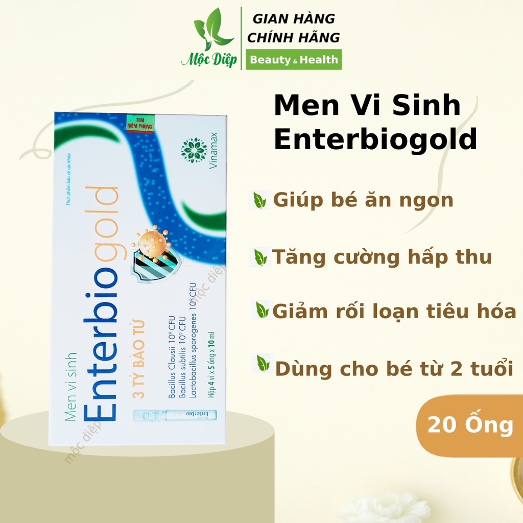 Men vi sinh cho bé và người lớn Enterbio Gold 20 ống - men tiêu hóa enterogermina - Mộc Diệp